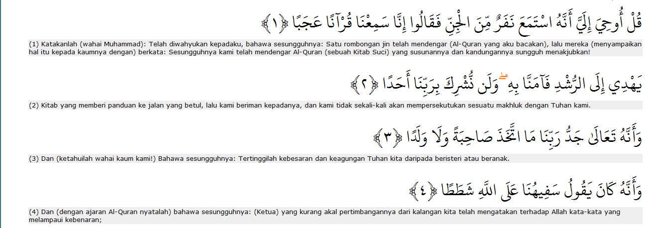 Surah al-Jiin ayat 1-4