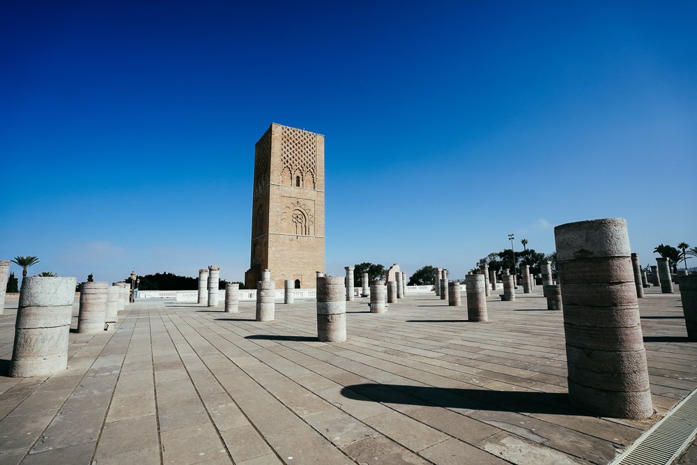 Menara Hassan dilihat dari sudut barat dataran