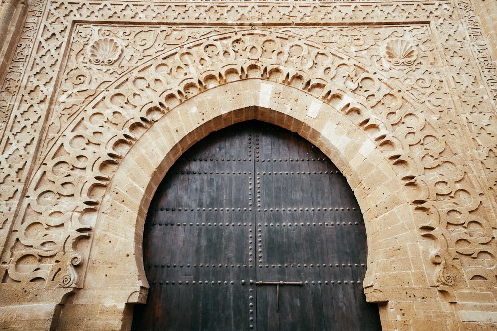Ukiran batu Bab Oudaya, pintu utama Kasbah Udayas Rabat