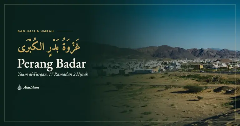 Muka foto Perang Badar dengan lembah Badar dan banjaran bukit, siri Jejak Sirah Haramain AkuIslam