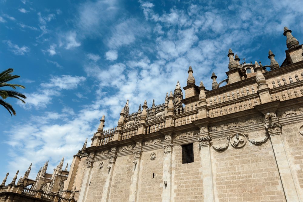 Dinding gothik Katedral Sevilla Sepanyol